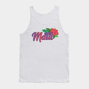 Maui Hawaii Tropical Hawaiian Flowers Tank Top